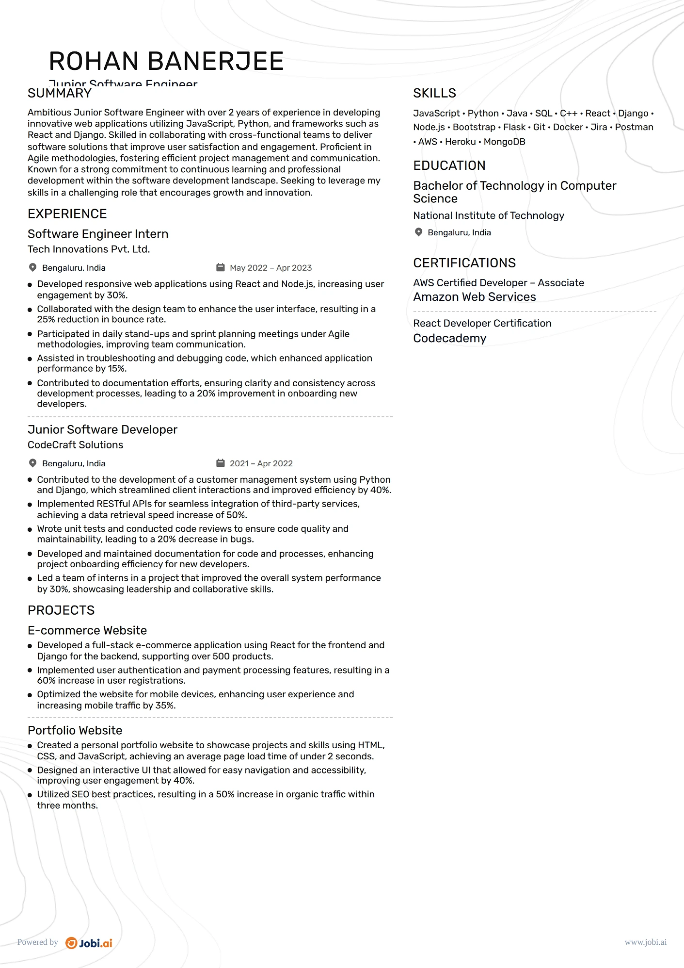 Senior Software Engineer resume example