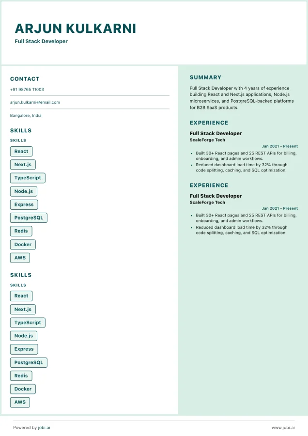 Mid-level resume example