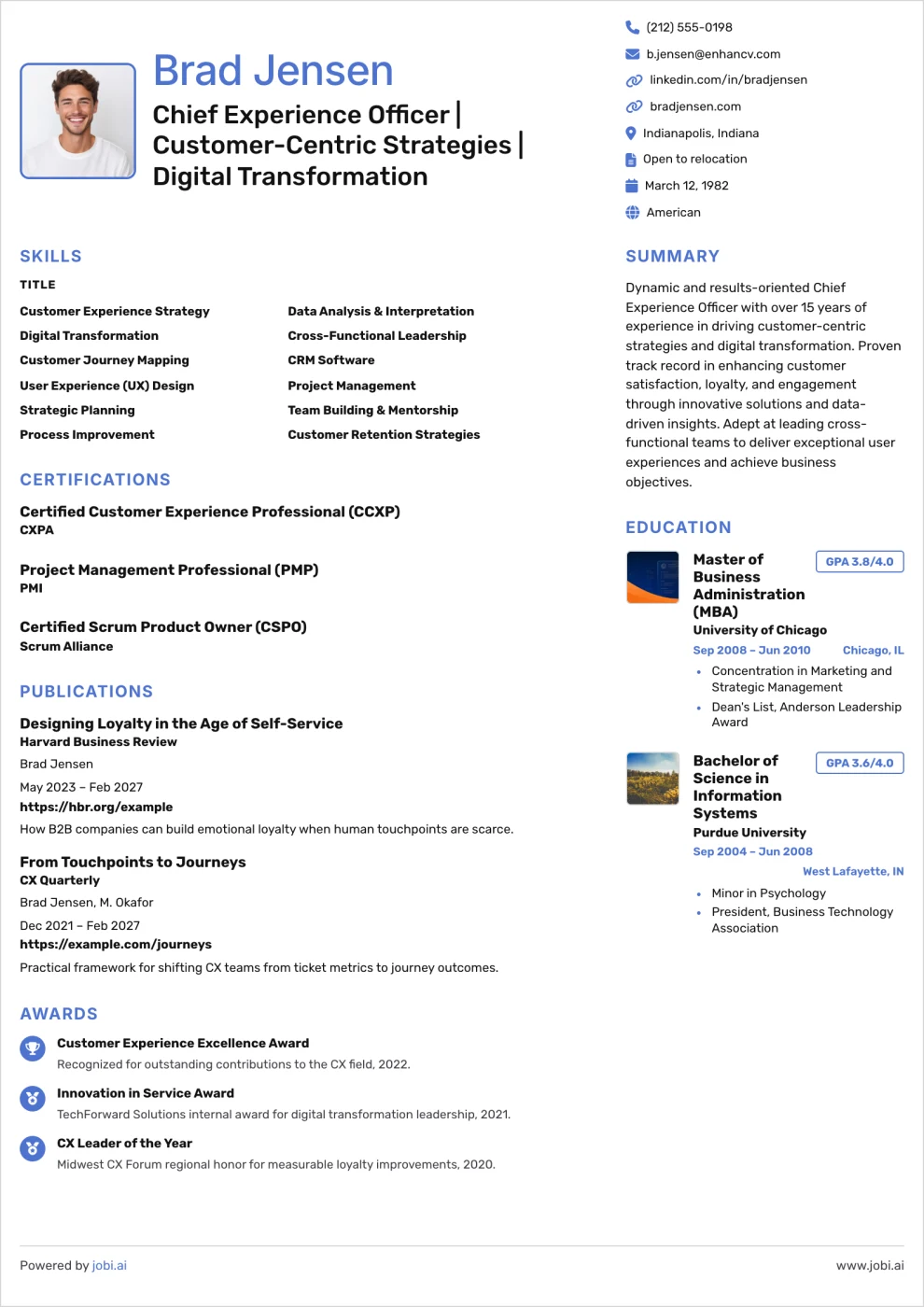 Corporate Blue Columns Resume preview