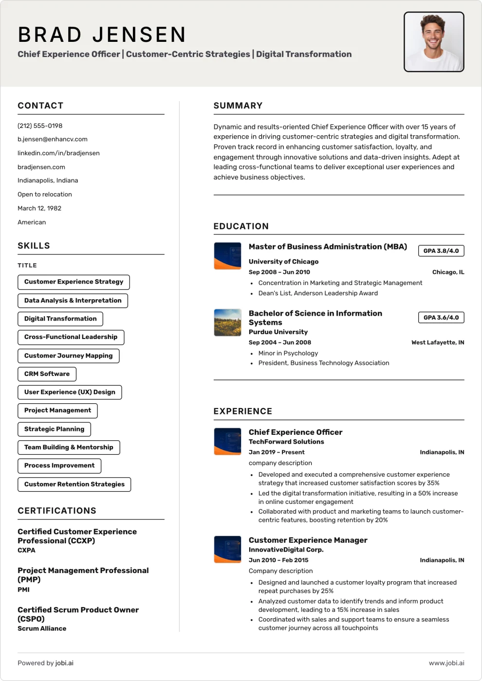 Minimal Gray Profile Resume preview