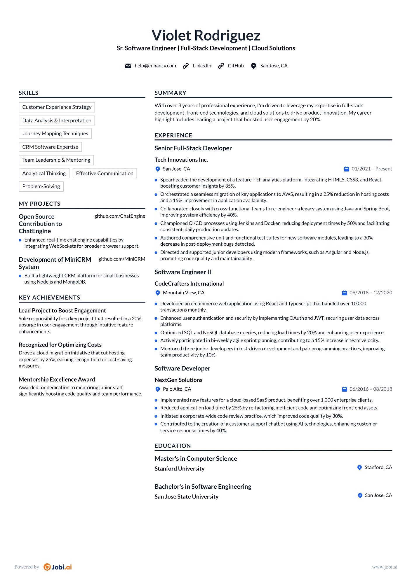 Sr Software Engineer preview